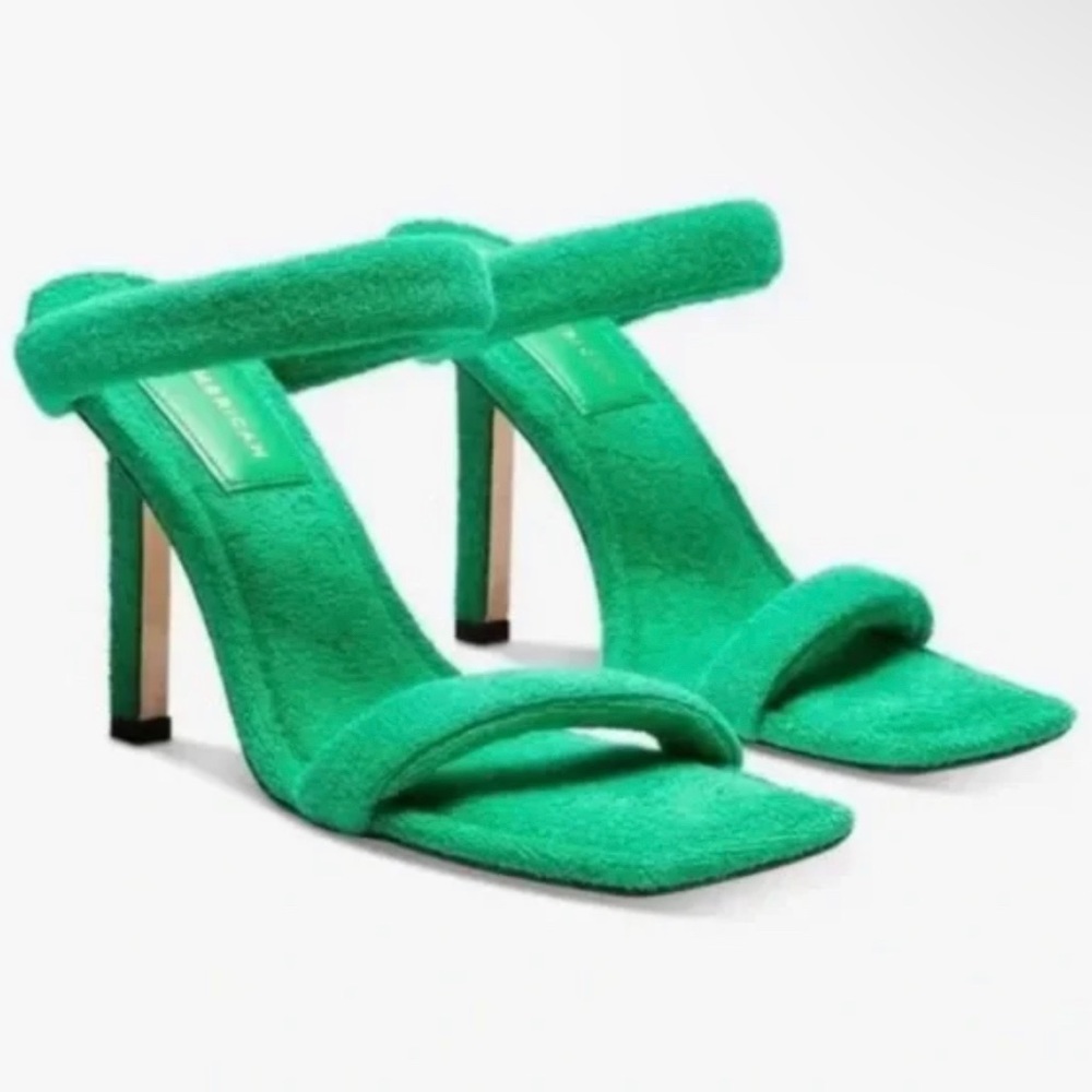 New Good American Terry Cloth Slip On Heels